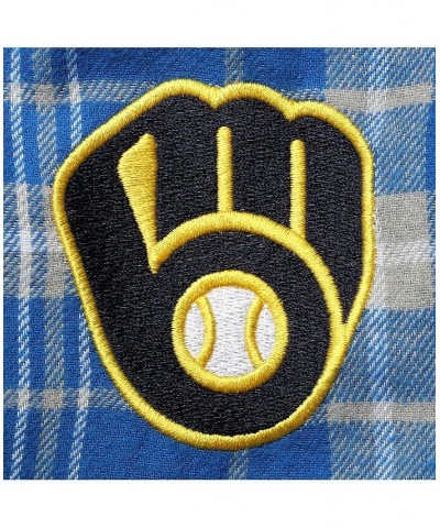 Men's Royal, Gray Milwaukee Brewers Big and Tall Team Flannel Pants $21.50 Pajama