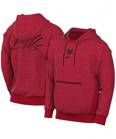 Men's Heather Red Chicago Bulls Courtside Versus Flight Pullover Hoodie $40.95 Sweatshirt