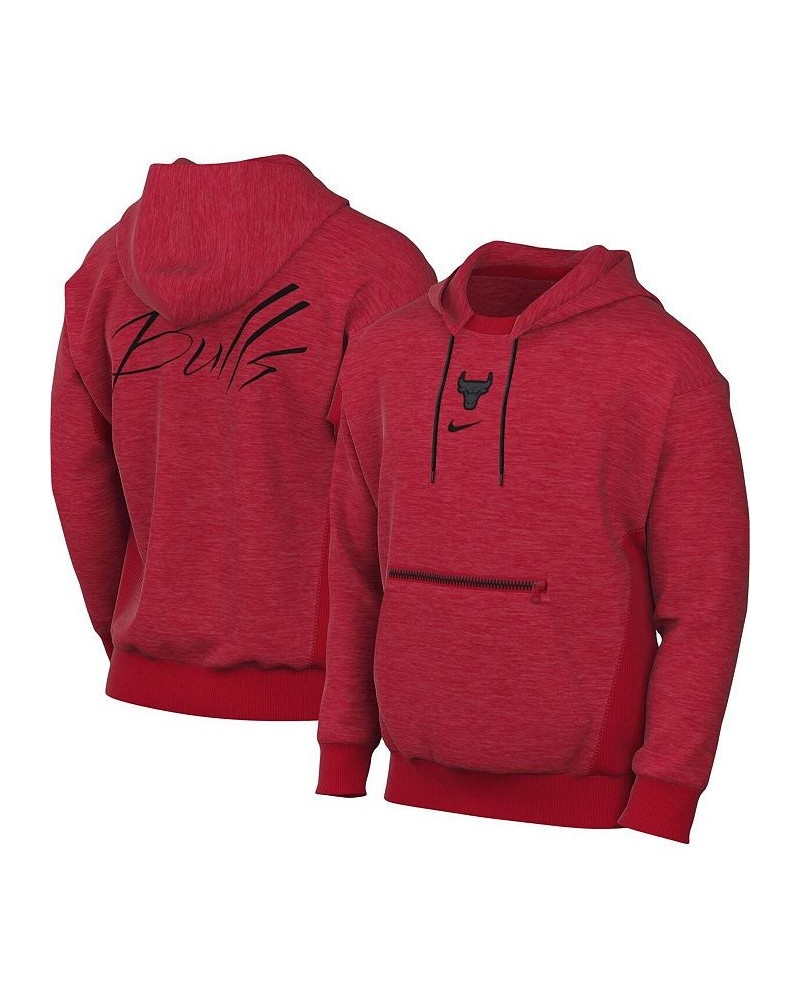 Men's Heather Red Chicago Bulls Courtside Versus Flight Pullover Hoodie $40.95 Sweatshirt