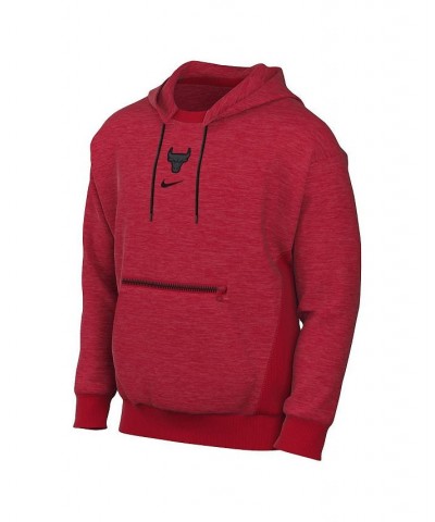 Men's Heather Red Chicago Bulls Courtside Versus Flight Pullover Hoodie $40.95 Sweatshirt