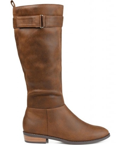 Women's Lelanni Wide Calf Tall Boots Brown $55.00 Shoes