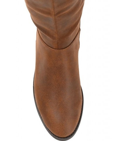 Women's Lelanni Wide Calf Tall Boots Brown $55.00 Shoes