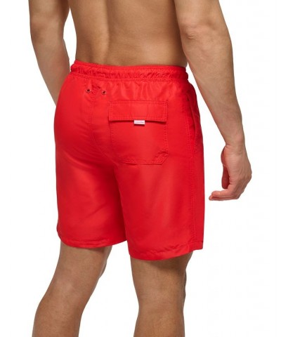 Men's Regular-Fit UPF 50+ Reflection Logo Swim Trunks Red $21.98 Swimsuits