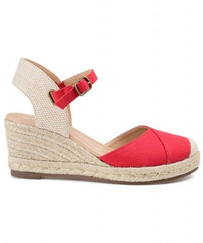 Women's Ashlyn Espadrille Sandals Red $40.00 Shoes