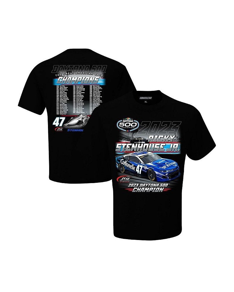 Men's Black Ricky Stenhouse Jr. 2023 Daytona 500 Past Champion T-shirt $16.72 T-Shirts