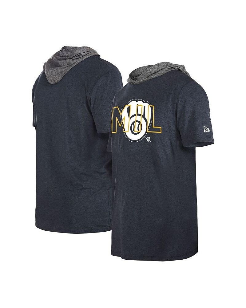 Men's Navy Milwaukee Brewers Team Hoodie T-shirt $24.20 T-Shirts