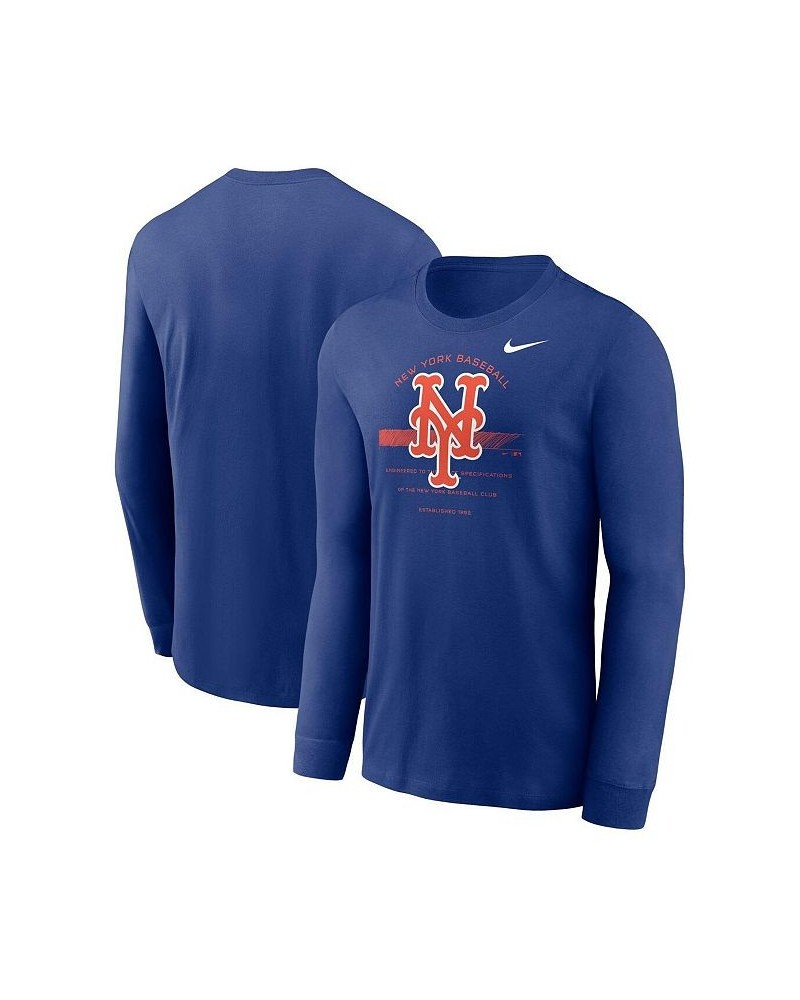 Men's Royal New York Mets Over Arch Performance Long Sleeve T-shirt $23.00 T-Shirts