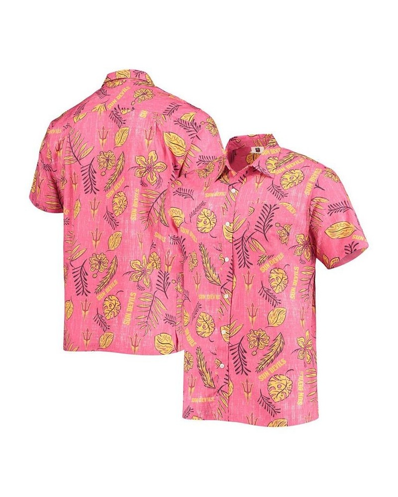 Men's Maroon Arizona State Sun Devils Vintage-Like Floral Button-Up Shirt $36.00 Shirts