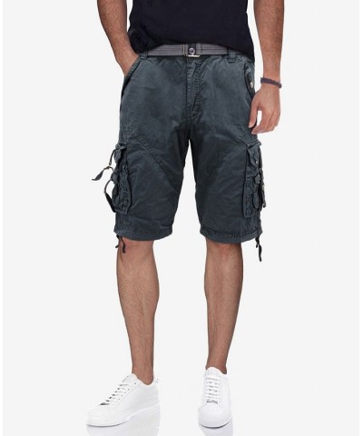 Men's Belted Twill Tape Detail Cargo Short Multi $20.43 Shorts