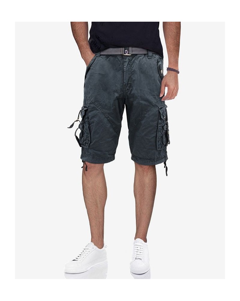 Men's Belted Twill Tape Detail Cargo Short Multi $20.43 Shorts