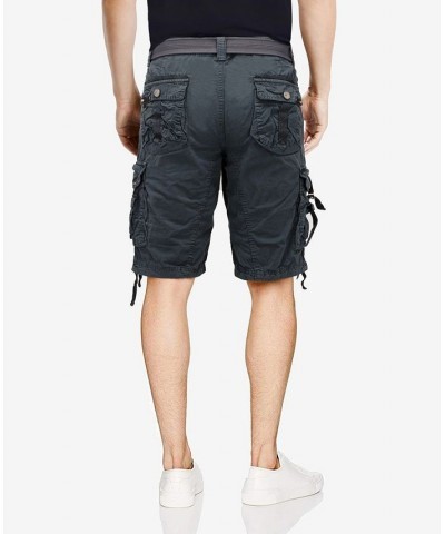 Men's Belted Twill Tape Detail Cargo Short Multi $20.43 Shorts