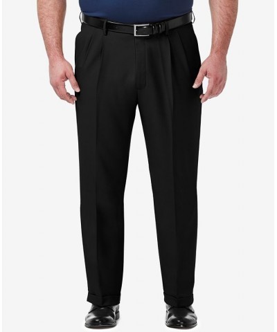 Men's Big & Tall Premium Comfort Stretch Classic-Fit Solid Pleated Dress Pants Black $28.59 Pants