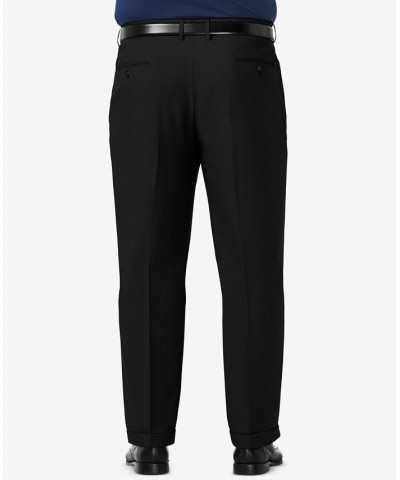 Men's Big & Tall Premium Comfort Stretch Classic-Fit Solid Pleated Dress Pants Black $28.59 Pants