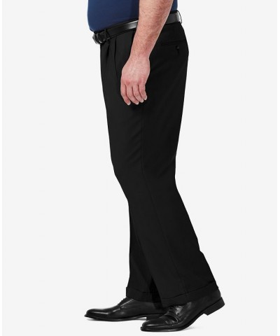 Men's Big & Tall Premium Comfort Stretch Classic-Fit Solid Pleated Dress Pants Black $28.59 Pants