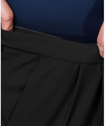 Men's Big & Tall Premium Comfort Stretch Classic-Fit Solid Pleated Dress Pants Black $28.59 Pants