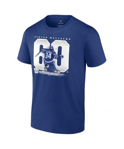 Men's Branded Auston Matthews Blue Toronto Maple Leafs Goal Record T-shirt $22.56 T-Shirts