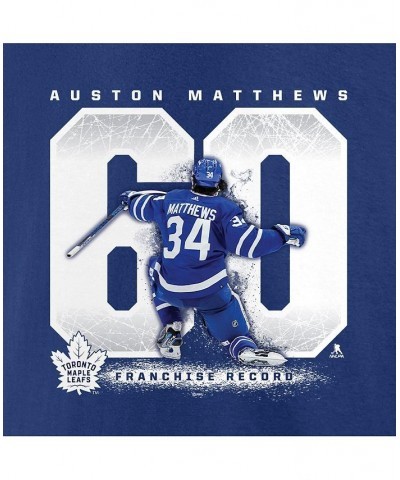 Men's Branded Auston Matthews Blue Toronto Maple Leafs Goal Record T-shirt $22.56 T-Shirts