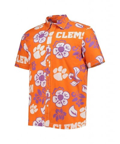 Men's Orange Clemson Tigers Floral Button-Up Shirt $30.80 Shirts