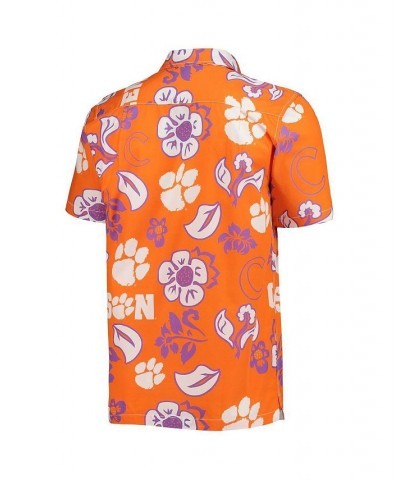 Men's Orange Clemson Tigers Floral Button-Up Shirt $30.80 Shirts