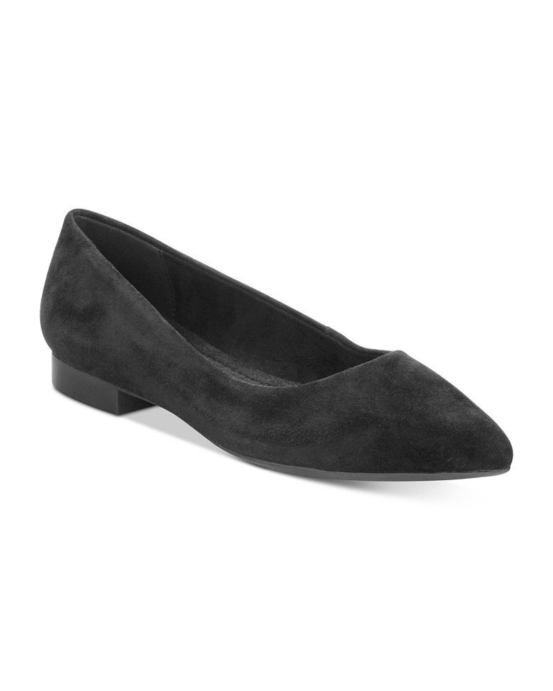 Vivien Pointed-Toe Flats Black Kidsuede $51.70 Shoes