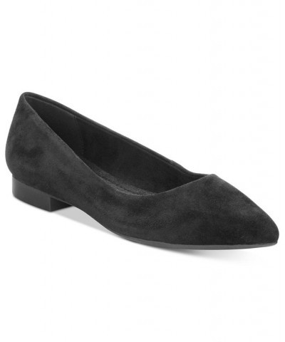 Vivien Pointed-Toe Flats Black Kidsuede $51.70 Shoes