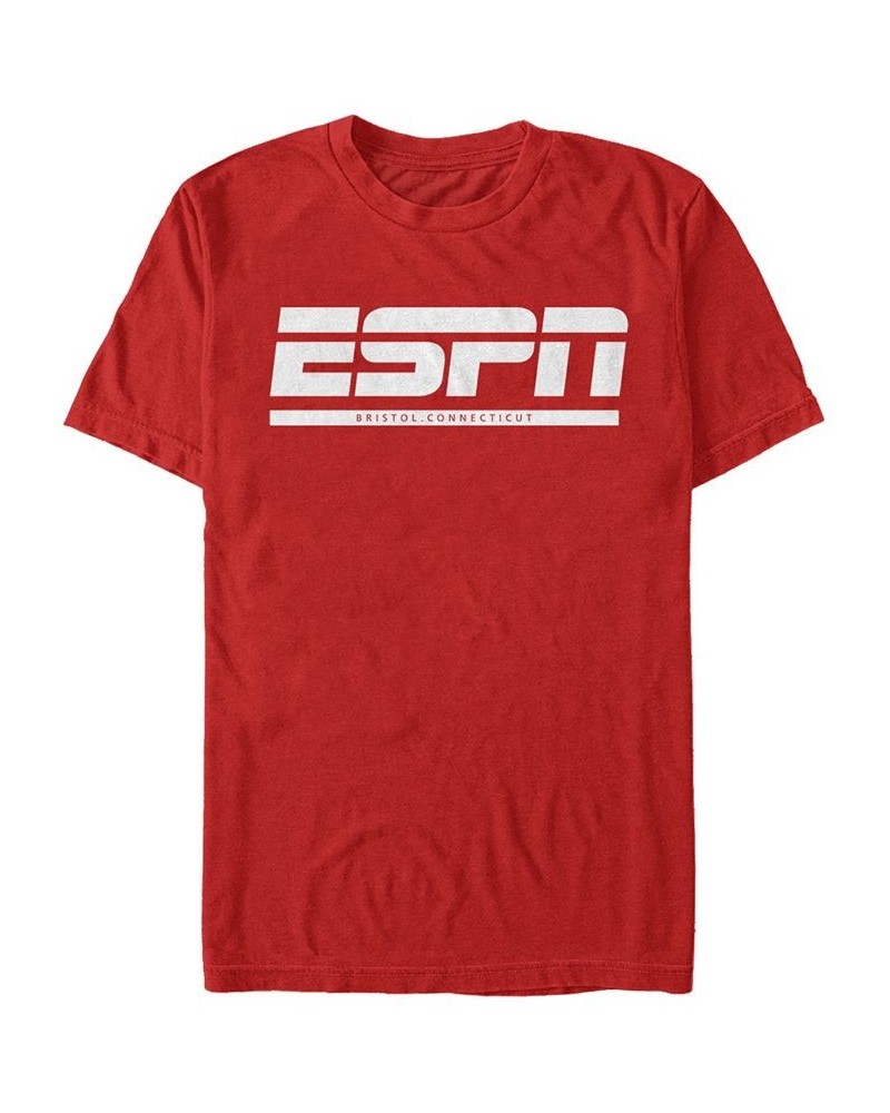 Men's ESPN Bristol Short Sleeve Crew T-shirt Red $17.15 T-Shirts