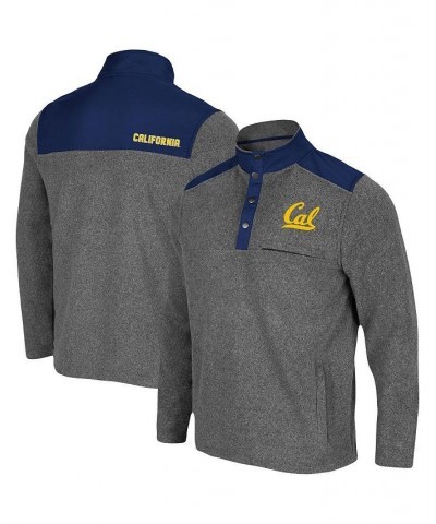 Men's Heathered Charcoal, Navy Cal Bears Huff Snap Pullover $33.00 Sweatshirt