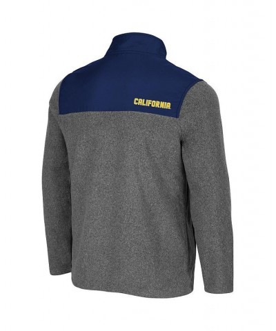 Men's Heathered Charcoal, Navy Cal Bears Huff Snap Pullover $33.00 Sweatshirt