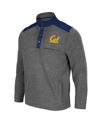 Men's Heathered Charcoal, Navy Cal Bears Huff Snap Pullover $33.00 Sweatshirt