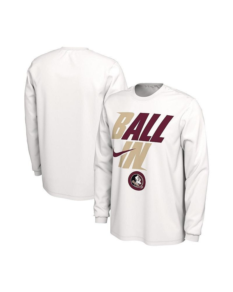 Men's White Florida State Seminoles Ball In Bench Long Sleeve T-shirt $23.50 T-Shirts