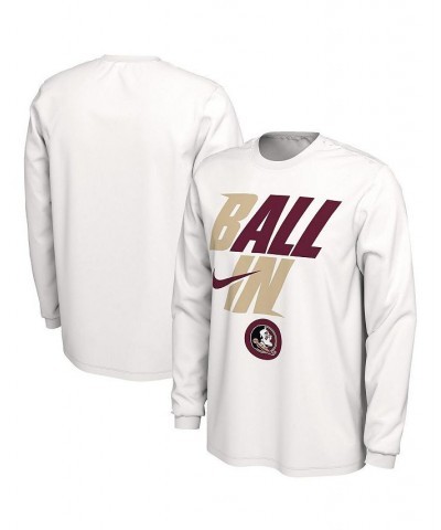 Men's White Florida State Seminoles Ball In Bench Long Sleeve T-shirt $23.50 T-Shirts