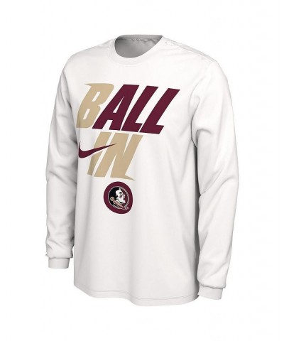 Men's White Florida State Seminoles Ball In Bench Long Sleeve T-shirt $23.50 T-Shirts