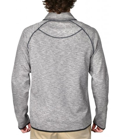 Men's Slub Knit Quarter-Zip Sweater Gray $36.75 Sweaters