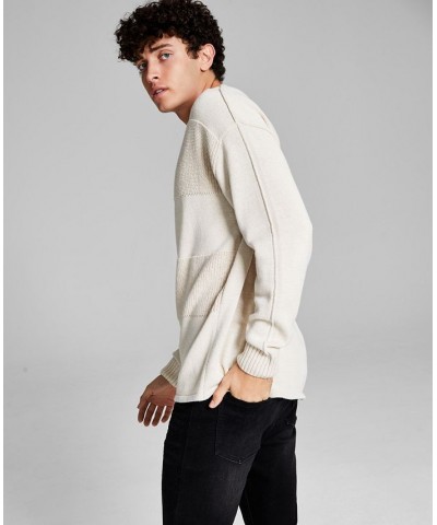 Men's Textured Stripe Sweater White $18.66 Sweaters