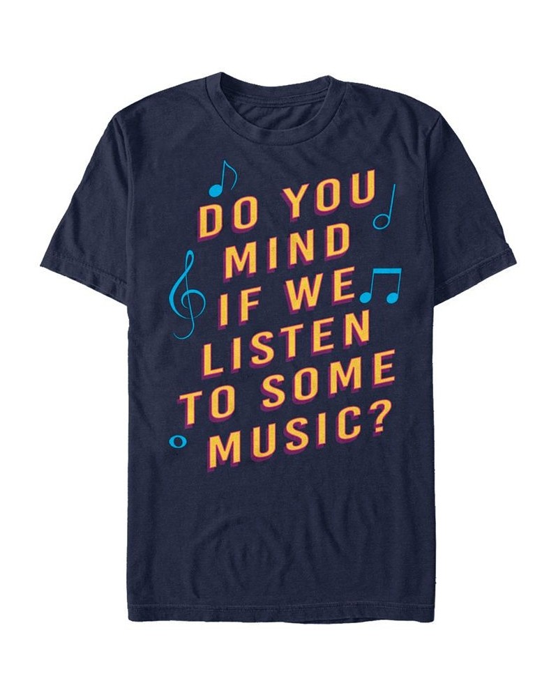 The Late Late Show James Corden Men's Listen To Some Music Short Sleeve T-Shirt Blue $14.70 T-Shirts