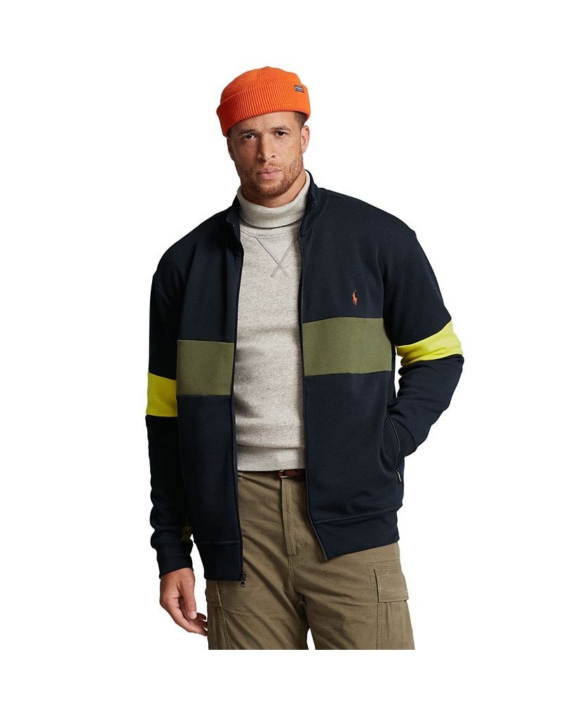 Men's Big & Tall Double-Knit Mesh Track Jacket Blue $74.26 Jackets