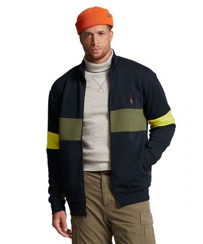 Men's Big & Tall Double-Knit Mesh Track Jacket Blue $74.26 Jackets