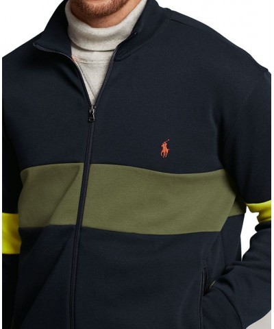 Men's Big & Tall Double-Knit Mesh Track Jacket Blue $74.26 Jackets