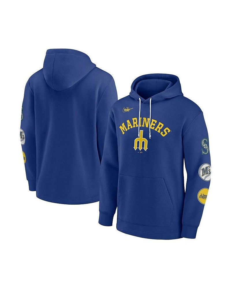 Men's Royal Seattle Mariners Rewind Lefty Pullover Hoodie $45.60 Sweatshirt