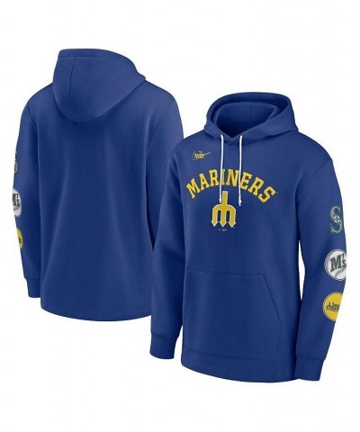 Men's Royal Seattle Mariners Rewind Lefty Pullover Hoodie $45.60 Sweatshirt