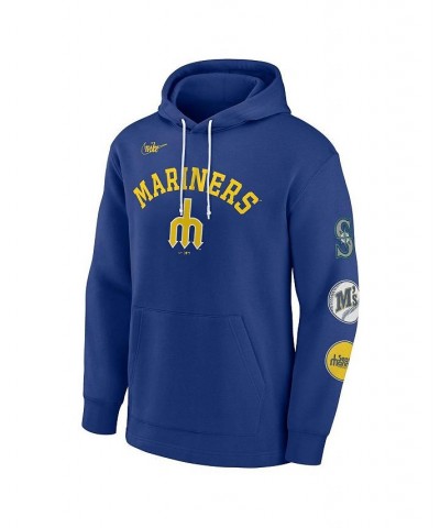 Men's Royal Seattle Mariners Rewind Lefty Pullover Hoodie $45.60 Sweatshirt