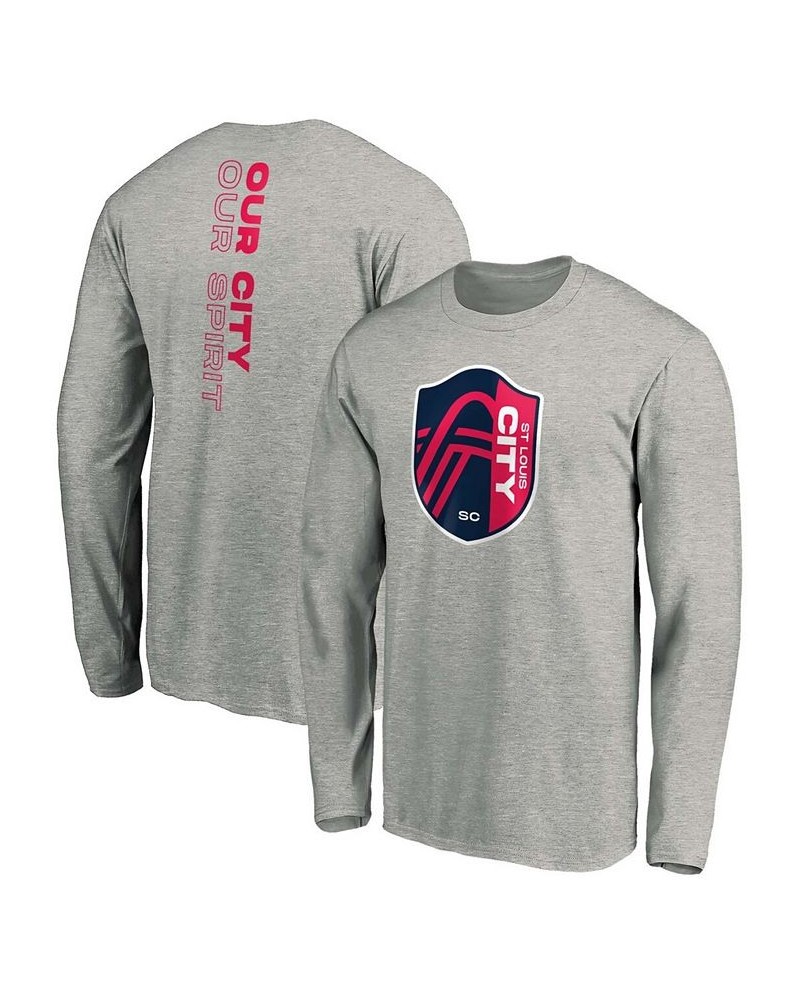 Men's Heather Gray St. Louis City SC Our City Long Sleeve T-shirt $22.19 T-Shirts