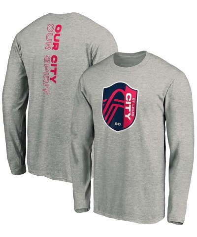 Men's Heather Gray St. Louis City SC Our City Long Sleeve T-shirt $22.19 T-Shirts