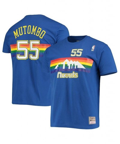 Men's Dikembe Mutombo Royal Denver Nuggets Hardwood Classics Stitch Name and Number T-shirt $28.59 T-Shirts