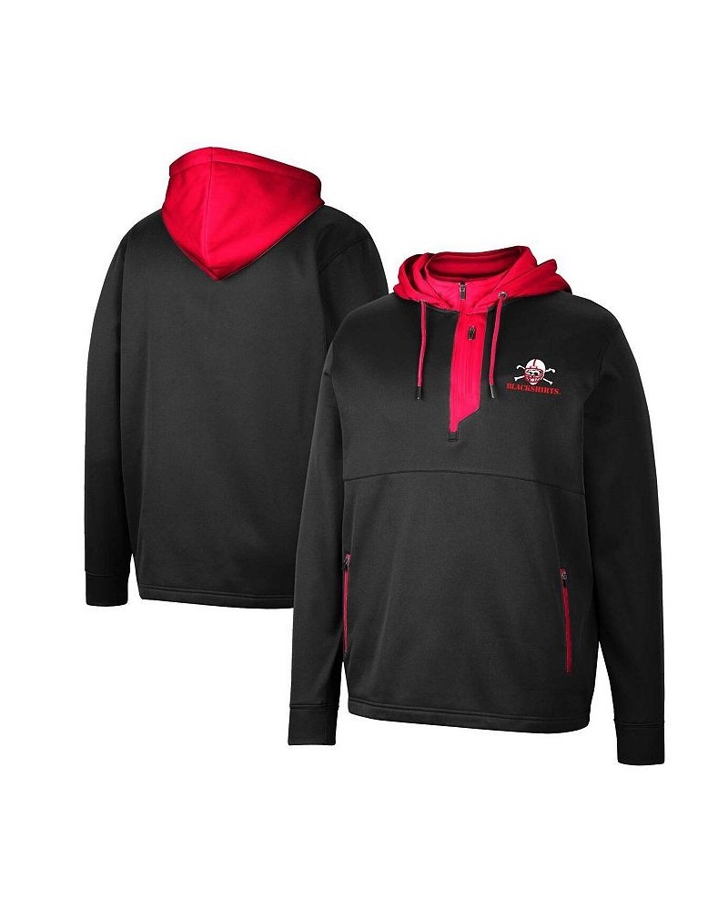 Men's Black Nebraska Huskers Luge 3.0 Quarter-Zip Hoodie $36.55 Sweatshirt