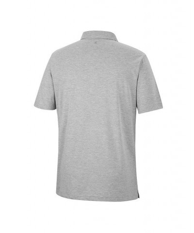 Men's Heathered Gray Air Force Falcons Golfer Pocket Polo Shirt $22.55 Polo Shirts