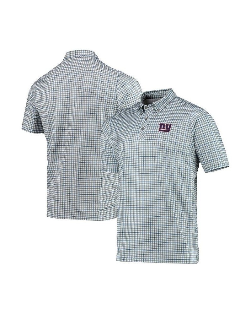 Men's Gray, Royal New York Giants Deliver Button-Down Polo Shirt $43.99 Polo Shirts