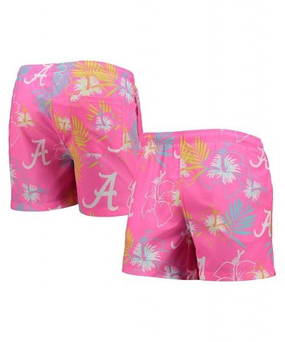 Men's Pink Alabama Crimson Tide Neon Floral Swim Trunks $32.99 Swimsuits