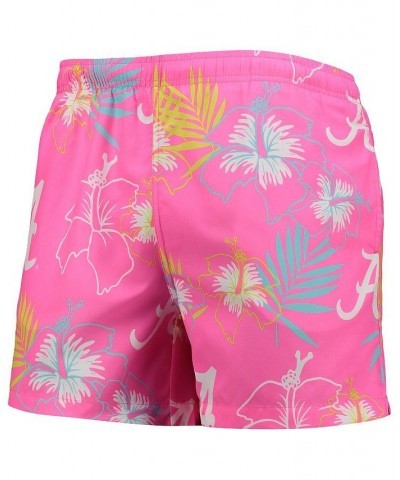 Men's Pink Alabama Crimson Tide Neon Floral Swim Trunks $32.99 Swimsuits