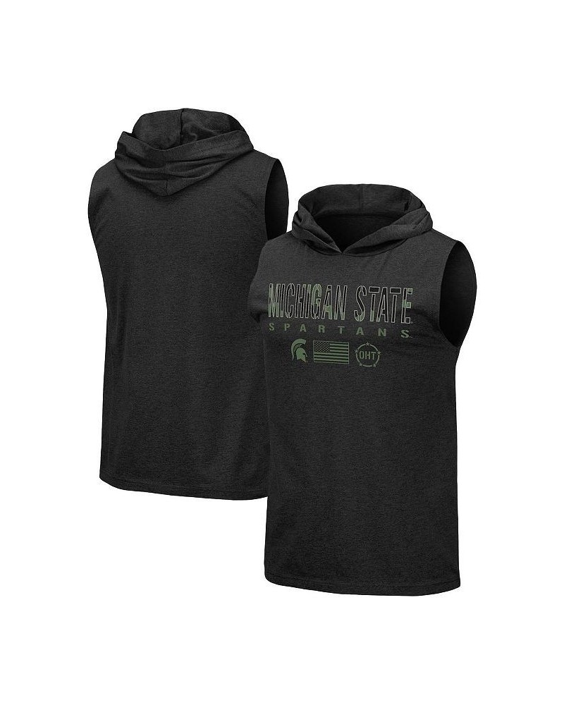 Men's Black Michigan State Spartans OHT Military-Inspired Appreciation Camo Logo Hoodie Sleeveless T-shirt $24.74 T-Shirts